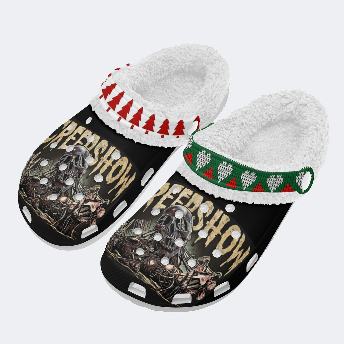 Unisex Horror Movie Print - Fur Lined Slippers/Sandals