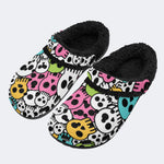 Pop Art Skull Pattern - Fur Lined Slippers/Sandals