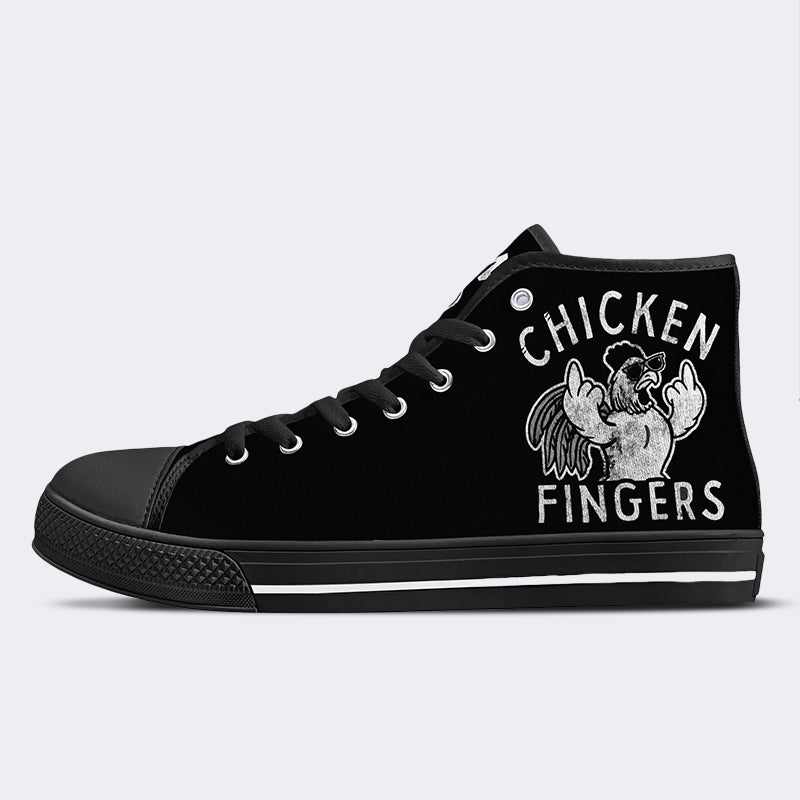 Chicken Middle Fingers Unisex - High Top Canvas