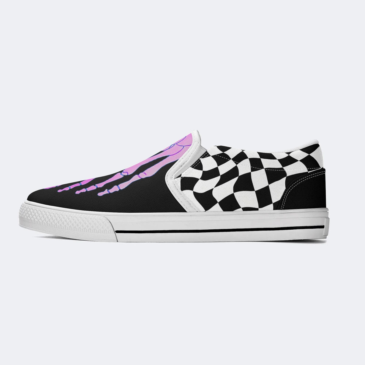Purple Gradient Skeleton Toes Skull - Slip On Shoes