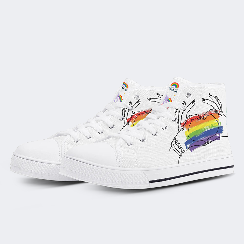 Pride Month High Top Canvas Shoes