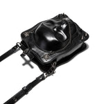 Dark Skull Cross Leather Crossbody Bag