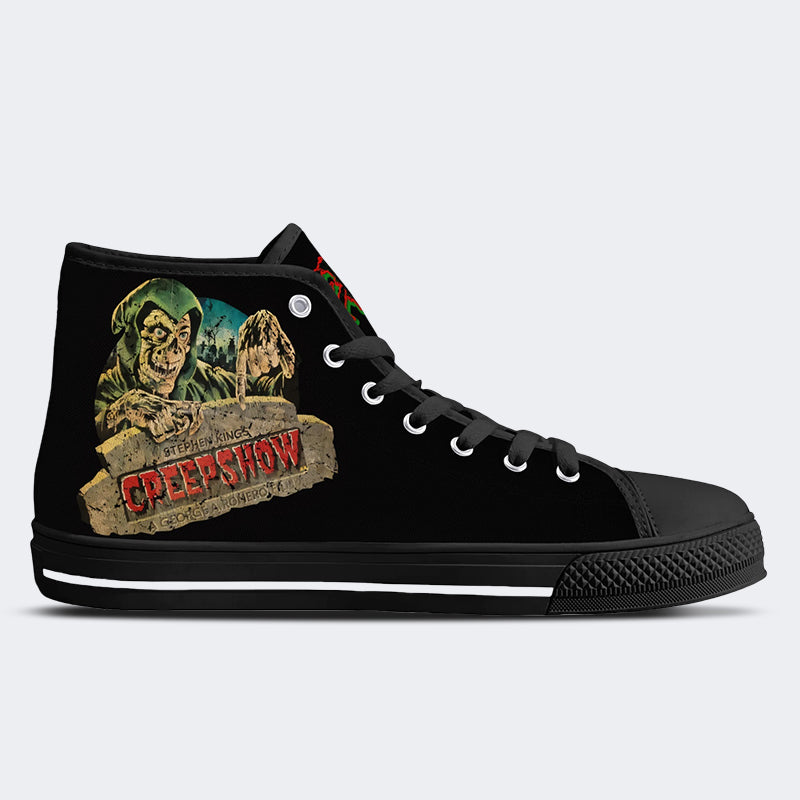 Horror Movie Vintage Graphic- High Top Canvas