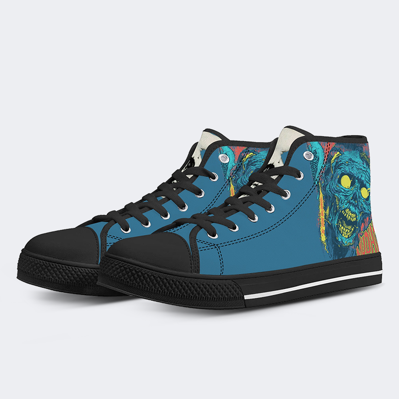 Horror Movie Vintage Graphic Print - High Top Canvas