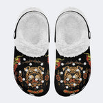 Bulldog Art Print - Fur Lined Slippers/Sandals