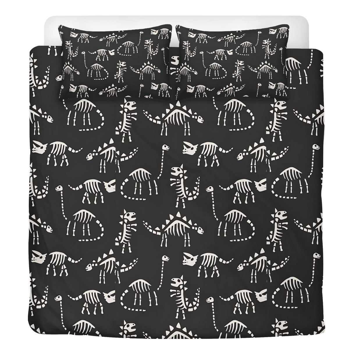 Dinosaur Skeleton Print - Three Piece Bedding Set