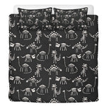 Dinosaur Skeleton Print - Three Piece Bedding Set