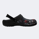 Gothic Skeleton Shark Skull Blood Moon Castle - Fur Lined Slippers/Sandals