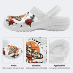 Rose Death Moth Art Print - Fur Lined Slippers/Sandals