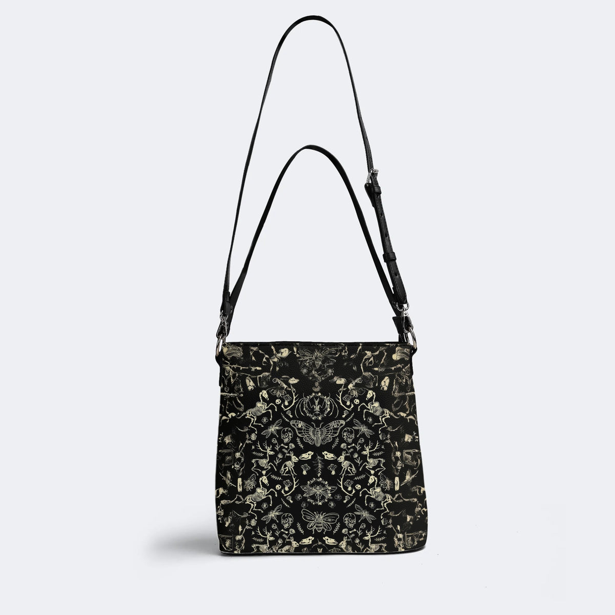 Dark Cottagecore Forest Animal Bones Print - Bucket Bag