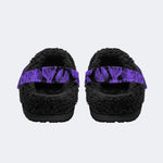 Dark Purple Moth - Fur Lined Slippers/Sandals