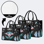 Death Moth Under The Stars - Leather Handbag