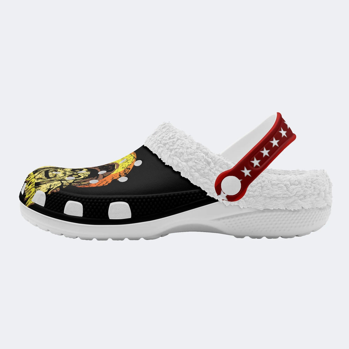 Horror Movie Graphic Print - Fur Lined Slippers/Sandals