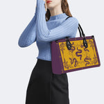 Inscribed Viper Print - Leather Handbag