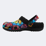 Stained Glass Flower - Fur Lined Slippers/Sandals