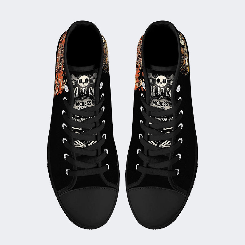 Unisex Halloween Horror Print - High Top Canvas