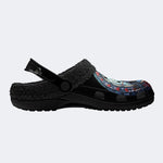 Vintage Crow Print - Fur Lined Slippers/Sandals