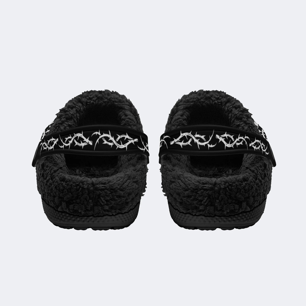 Gothic Shadow Walker Skull - Fur Lined Slippers/Sandals