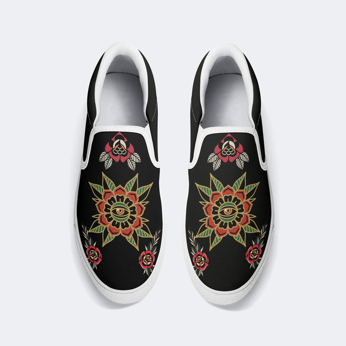 Eyes&Flower Art Print - Slip On Shoes