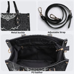 Classic Death Moth Vintage Print - Leather Handbag