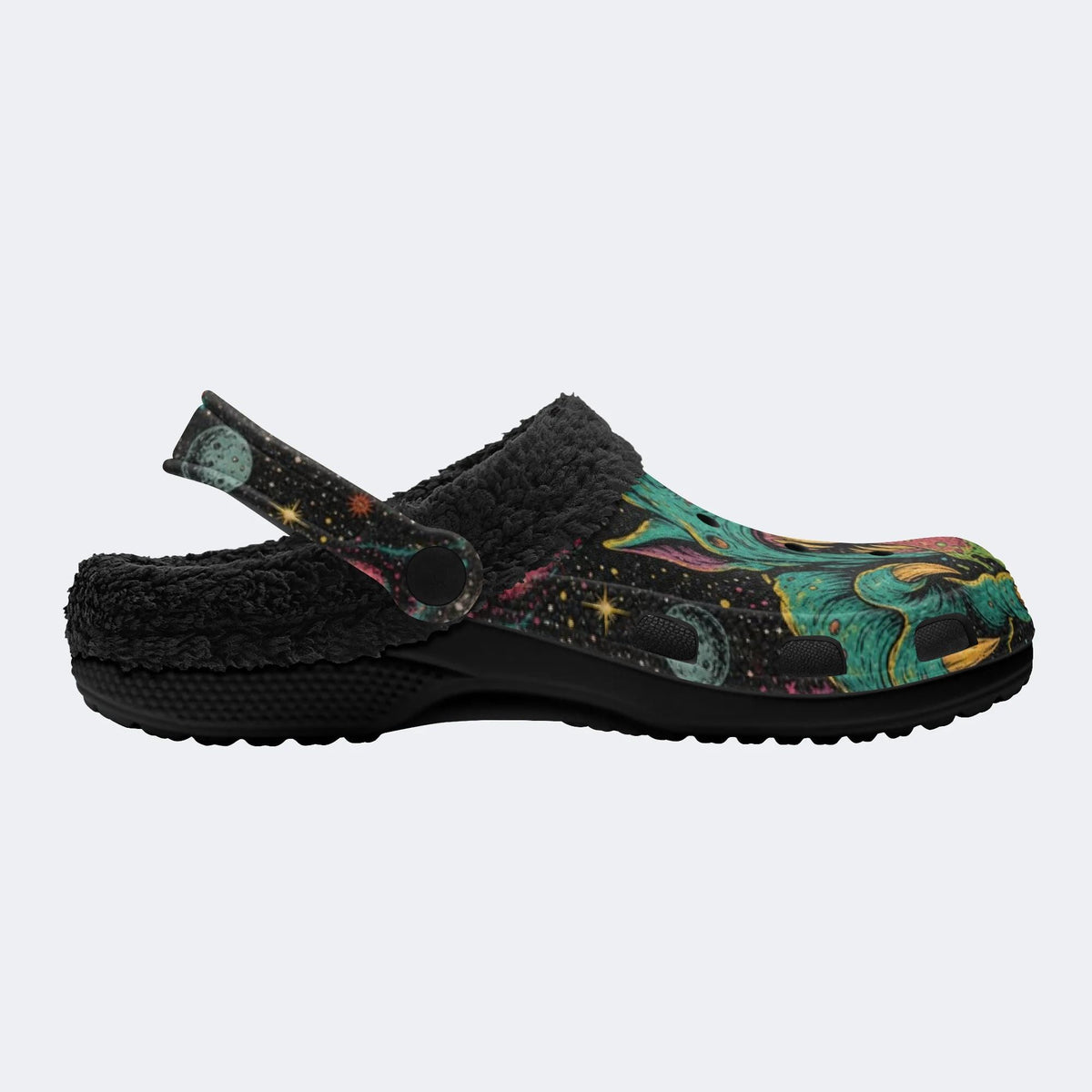Cosmic Monster Face - Fur Lined Slippers/Sandals