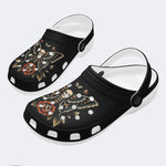 Skull And Moth Print - Slippers/Sandals
