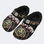 Gothic Horror Zombie Comic - Fur Lined Slippers/Sandals