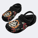 Horror Demon Print - Fur Lined Slippers/Sandals