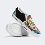 Unisex Tie Dye Skull Graphic Print - Slip On Shoes