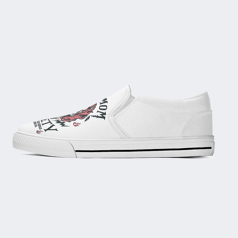 Horror Skull Print - Slip On Shoes