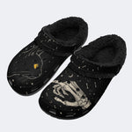Gothic Cat Skeleton - Fur Lined Slippers/Sandals