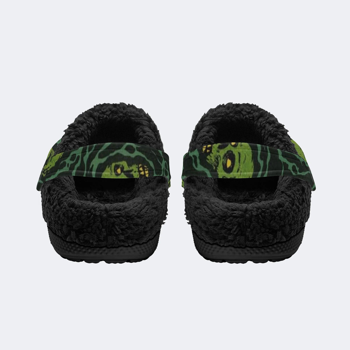 Green Zombie Swirl - Fur Lined Slippers/Sandals
