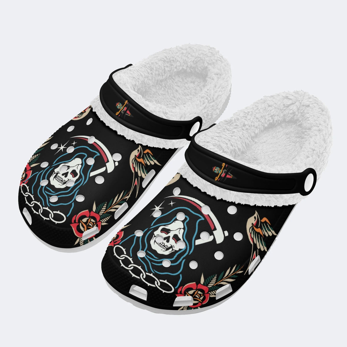 Horror Ghostface Art Print- Fur Lined Slippers/Sandals