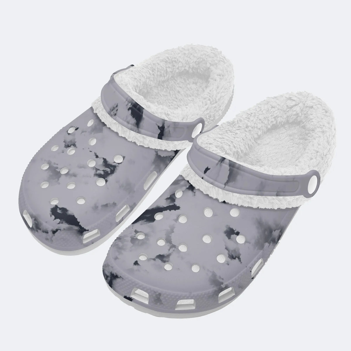 Unisex Ink Print - Fur Lined Slippers/Sandals