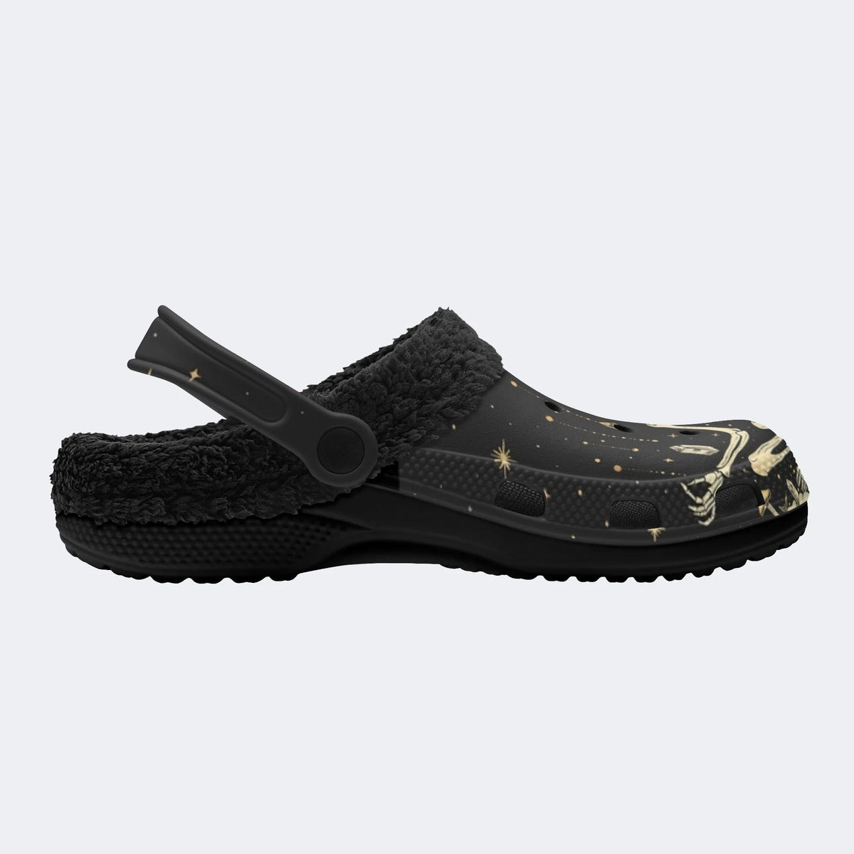 Dark Skull Crystal - Fur Lined Slippers/Sandals