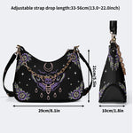 Purple Death Moth Print - Leather Crossbody Bag