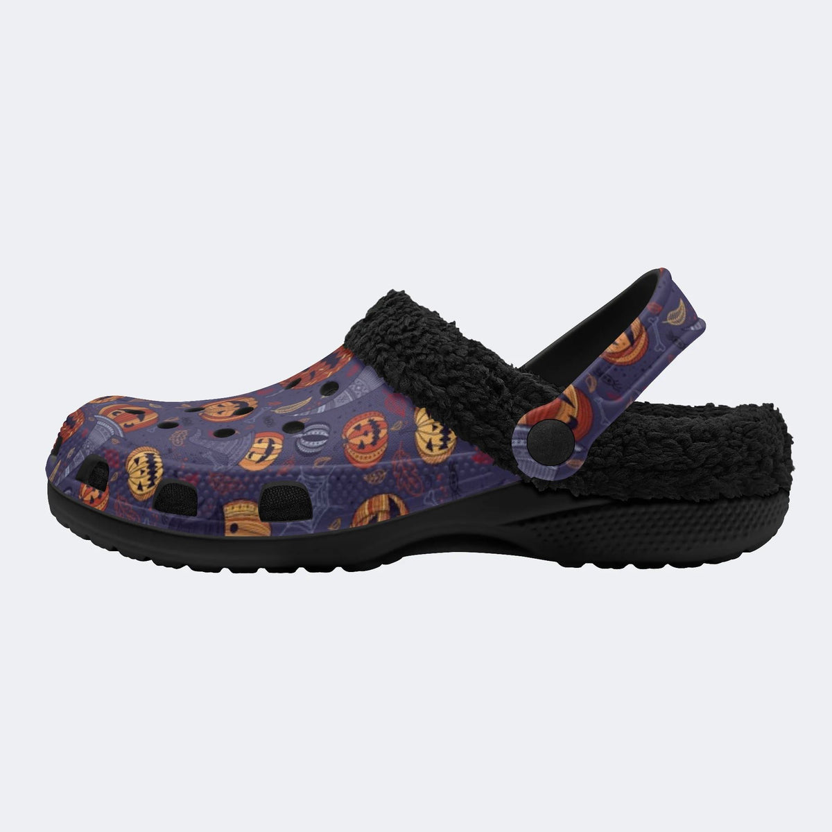 Purple Pumpkin Witch - Fur Lined Slippers/Sandals