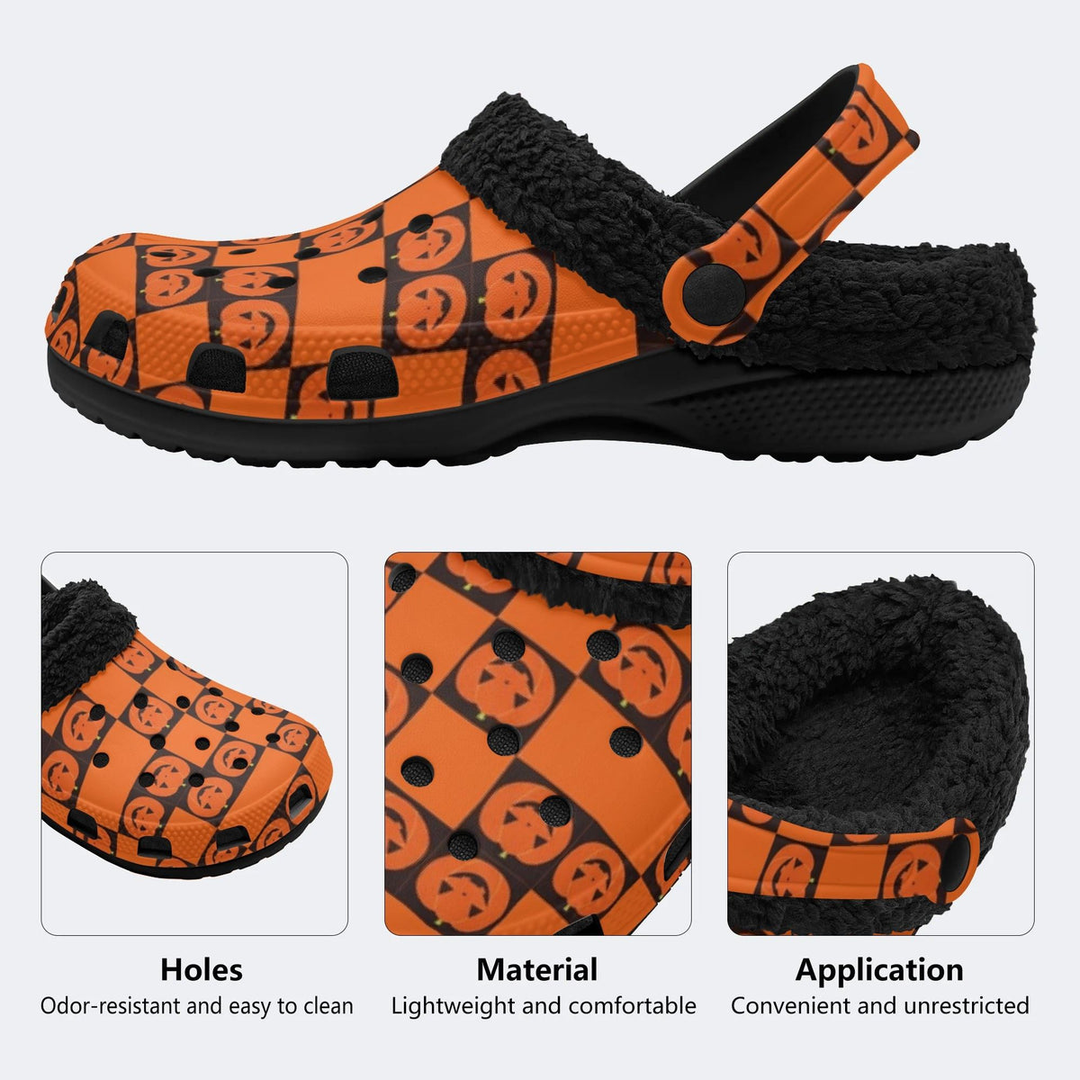Gothic Jack Lantern - Fur Lined Slippers/Sandals