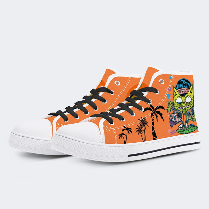 Unisex Skateboarding Katzendruck - High Top Canvas