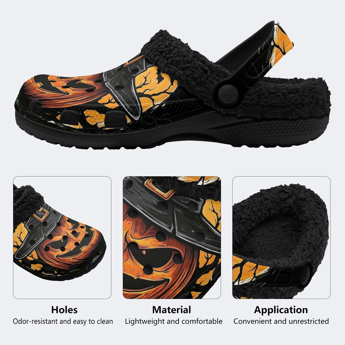 Scary Pumpkin - Fur Lined Slippers/Sandals