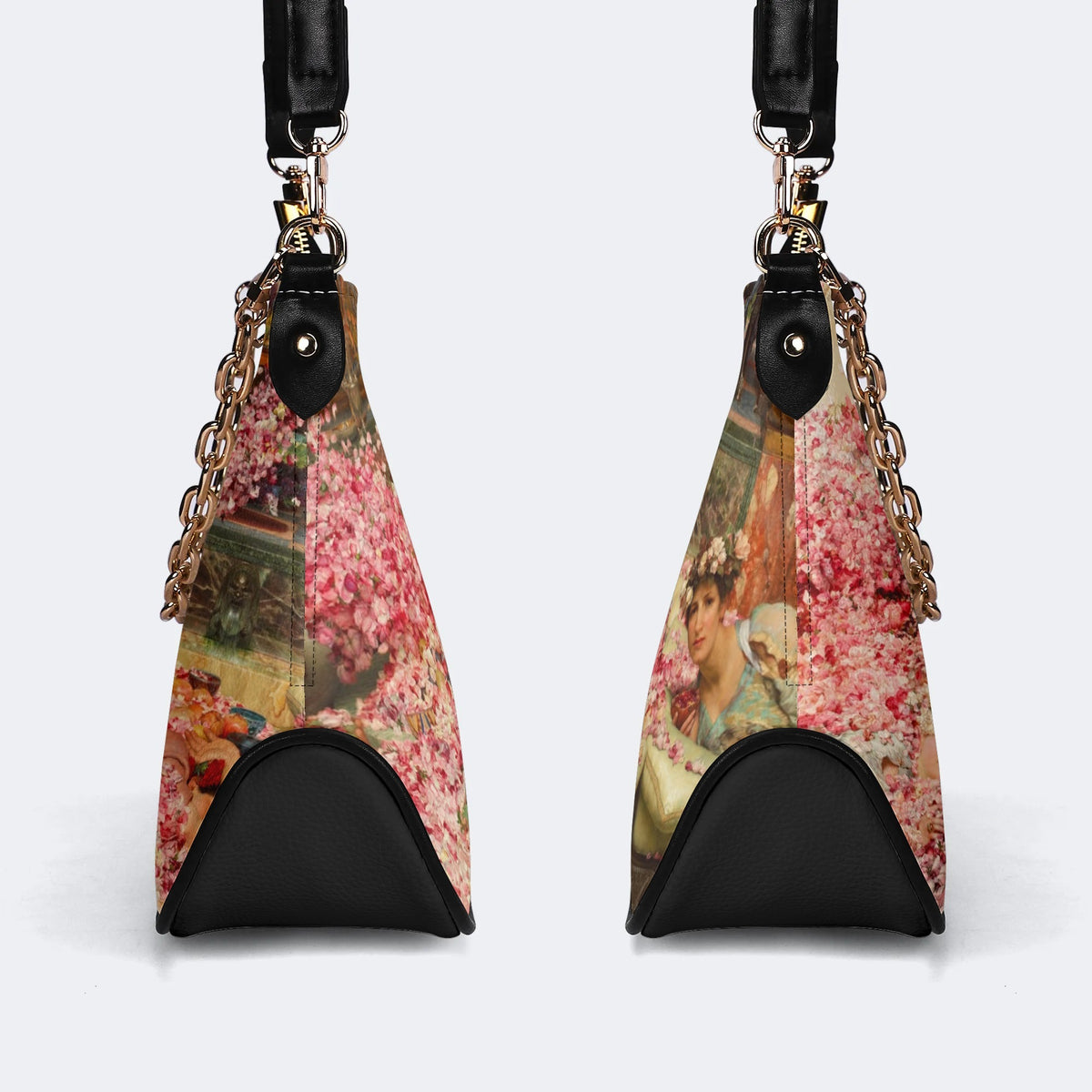 Roses of Heliogabal Print - Leather Crossbody Bag