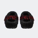 Red Swirl Rose‑Fur Lined Slippers Sandals
