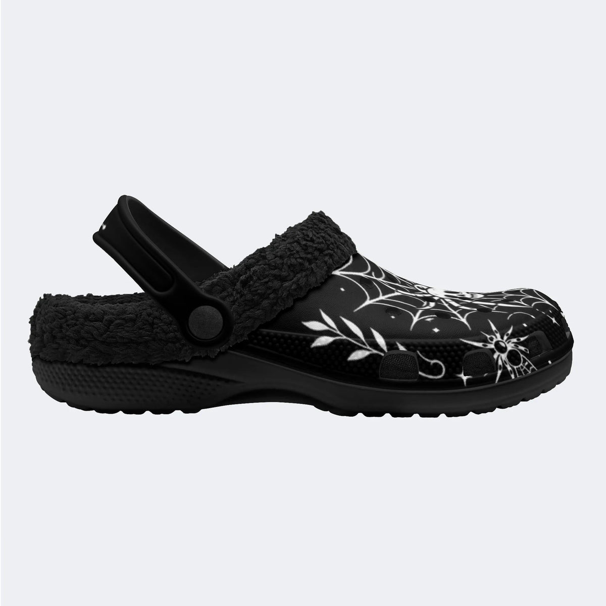 Dark Spider Web - Fur Lined Slippers/Sandals