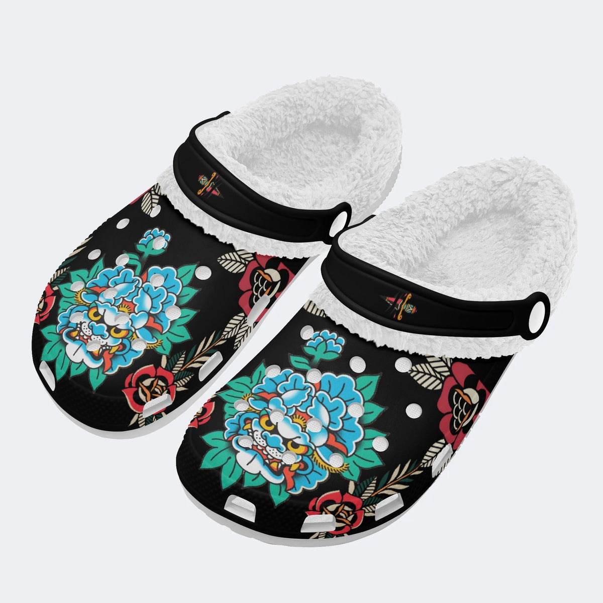 Tang Lion Art Print - Fur Lined Slippers/Sandals