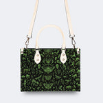 Death Moth And Animal Skeleton - Leather Handbag