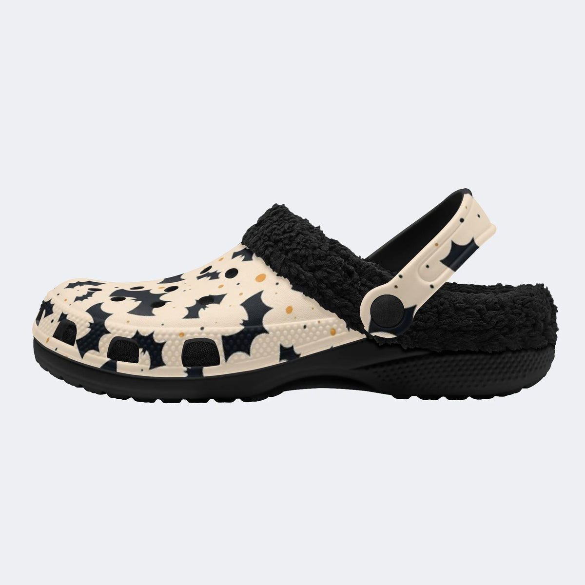 Spooky Bat Pattern - Fur Lined Slippers/Sandals