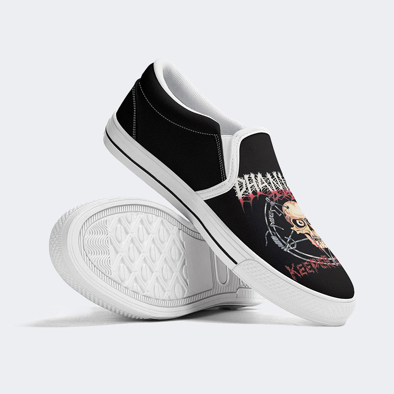 Vintage Graphic Print - Slip On Shoes