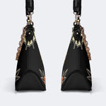 Death Moth&Skeleton Print - Leather Crossbody Bag