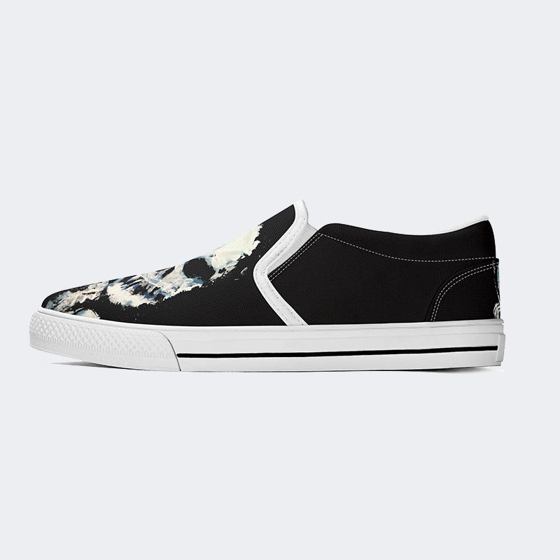 Unisex Skull Print - Slip On Shoes