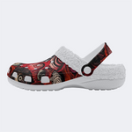 Unisex Evil Eyes Print - Fur Lined Slippers